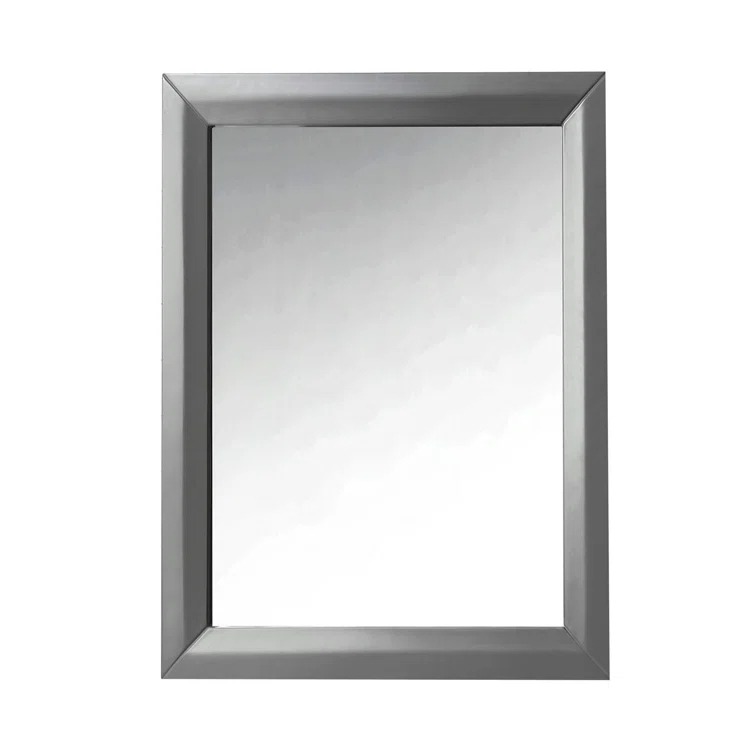 Sapphire Gray 24-Inch Solid Wood Bathroom Wall Mirror