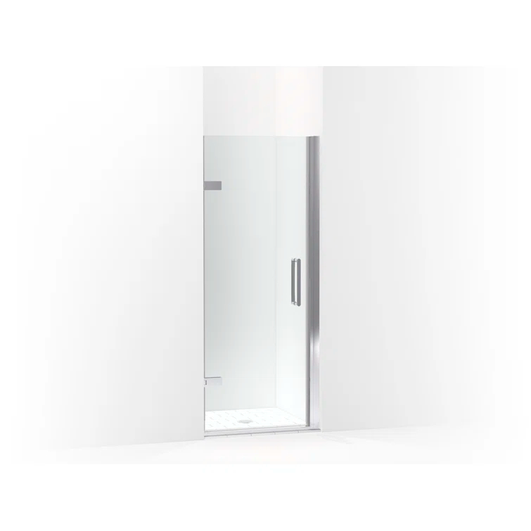 Composed 27-5/8-In28-3/8-In W X 71-1/2-In H Frameless Pivot Shower Door With 3/8-In Crystal Clear Glass And Back-To-Back Vertical Door Pulls