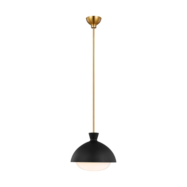 Lucerne 15'' Midnight Black and Brass Globe Pendant Light