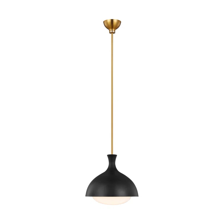 Midnight Black and Brass Globe Pendant Light