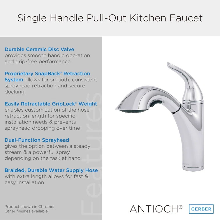 Antioch Single Handle Pull-Out Kitchen Faucet