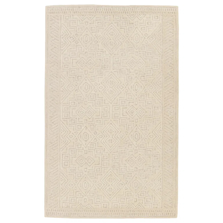 Wool Oriental Area Rug in Beige