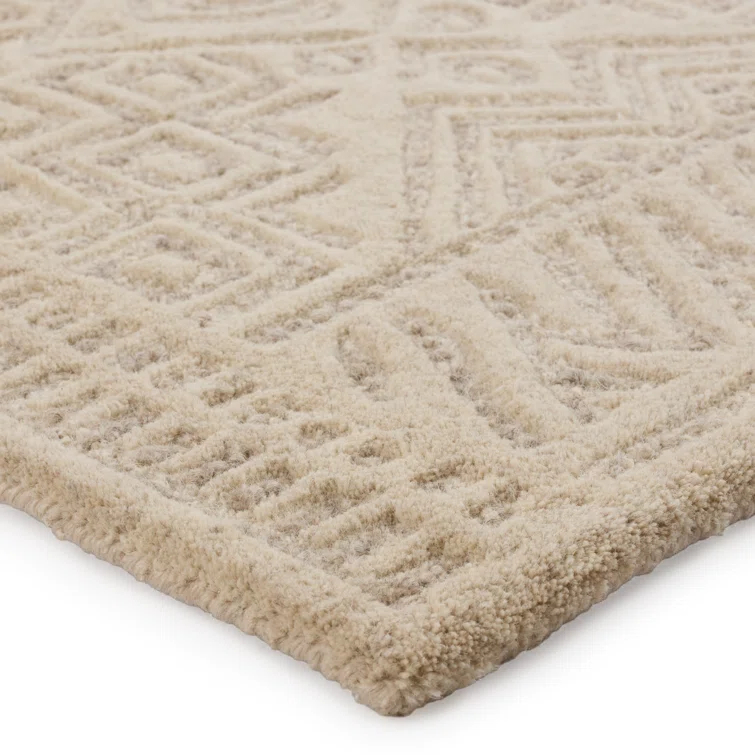 Wool Oriental Area Rug in Beige