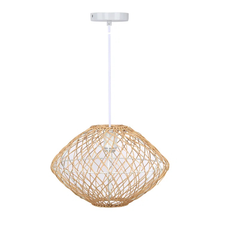 Rattan Dimmable Geometric Chandelier