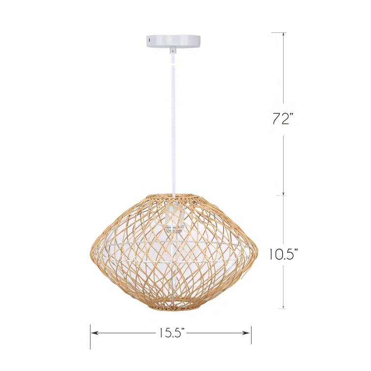 Rattan Dimmable Geometric Chandelier