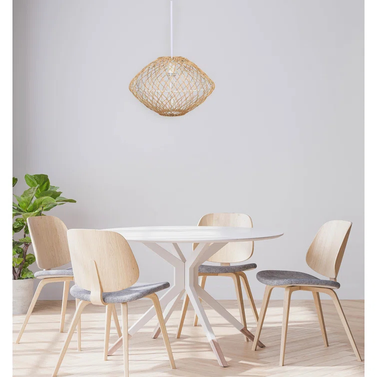 Rattan Dimmable Geometric Chandelier