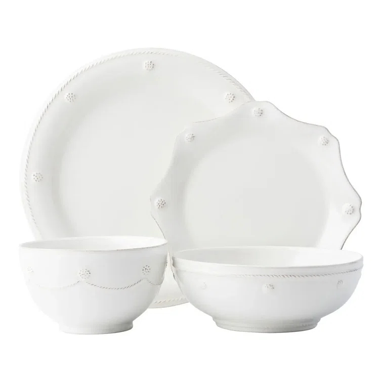 Berry & Thread 4 - Piece Place Setting with 2 Bowls - Whitewash