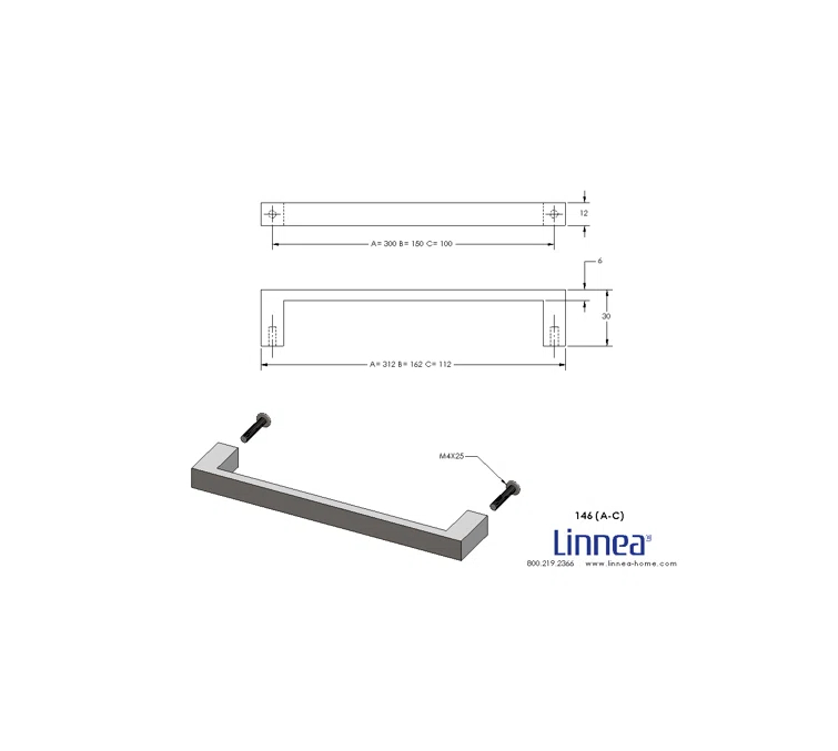 3 15/16" Center to Center Bar Pull