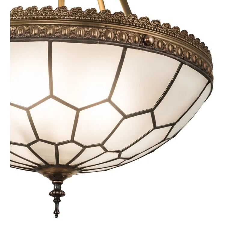 Vincent Honeycomb 3-Light Antique Brass Ceiling Pendant