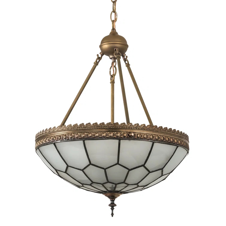Vincent Honeycomb 3-Light Antique Brass Ceiling Pendant