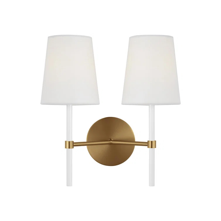 2 Light Steel Dimmable Armed Sconce