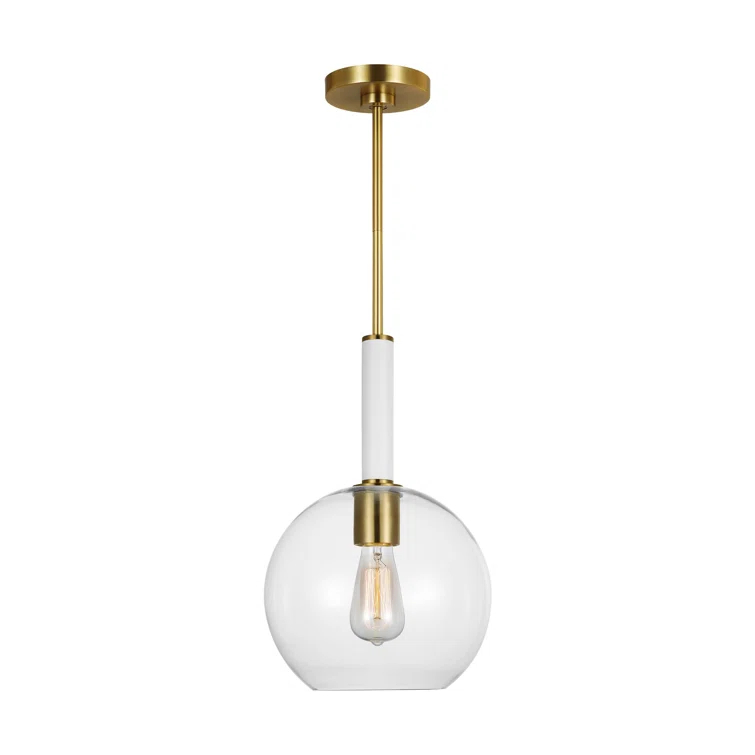 Monroe 16.5" Burnished Brass and Glass Pendant Light