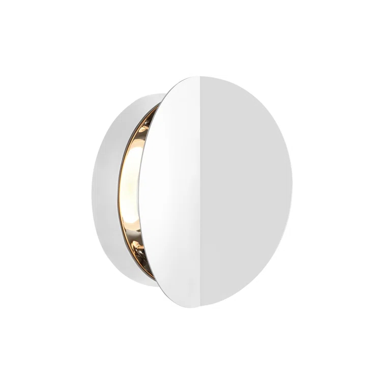 Dottie 7" Circle Polished Nickel Dimmable LED Sconce