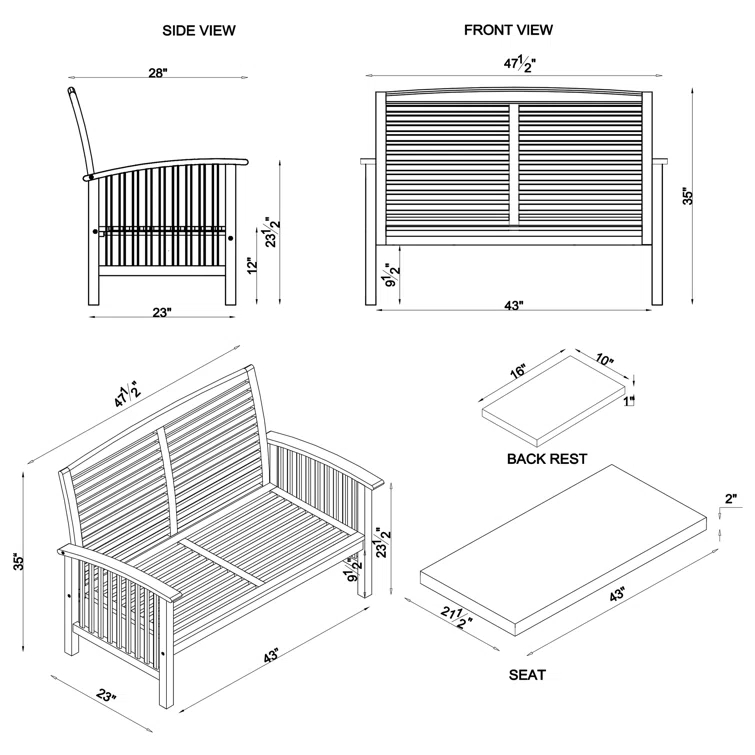 Lyndon 2 - Person Patio Conversation Sets with Cushions