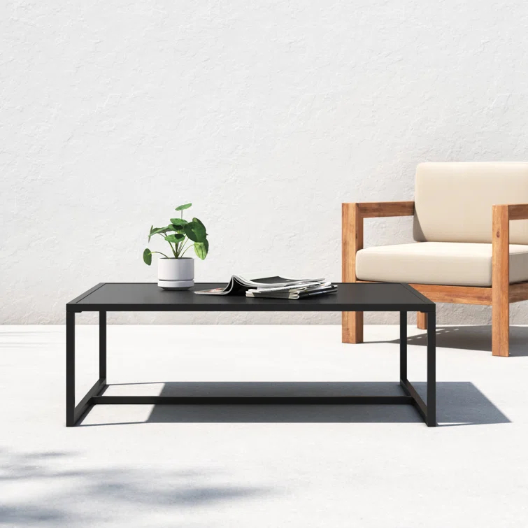 Julian All-Weather Commercial Grade Indoor/Outdoor Steel Patio Coffee Table