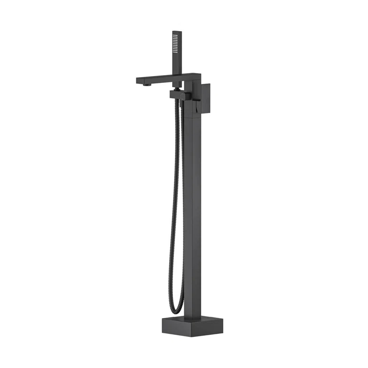 Cube Floor Tub Spout with Diverter