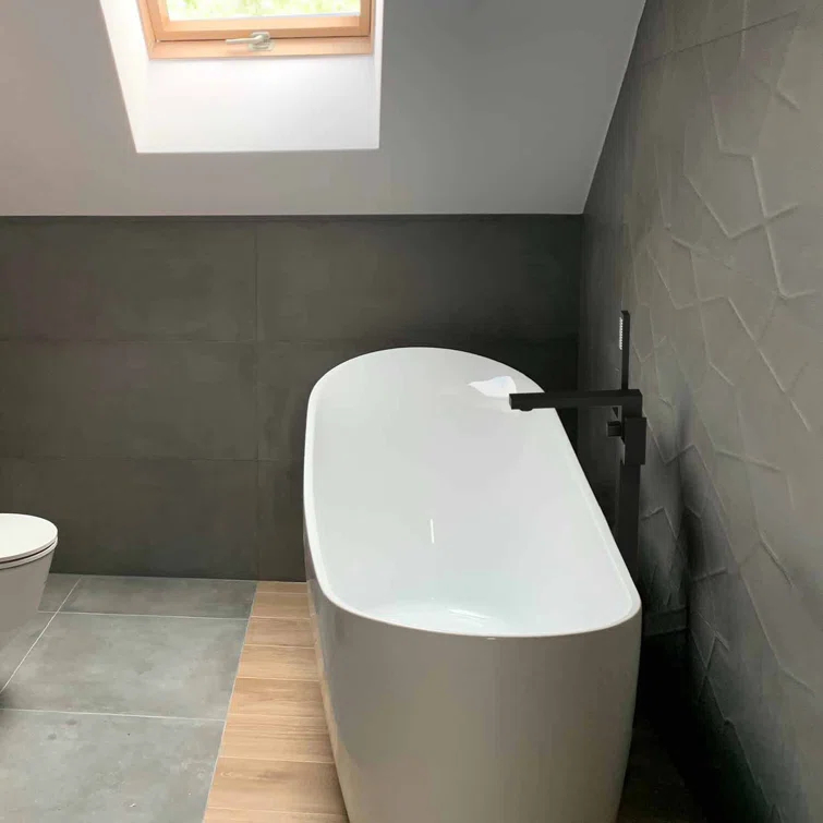 Cube Floor Tub Spout with Diverter