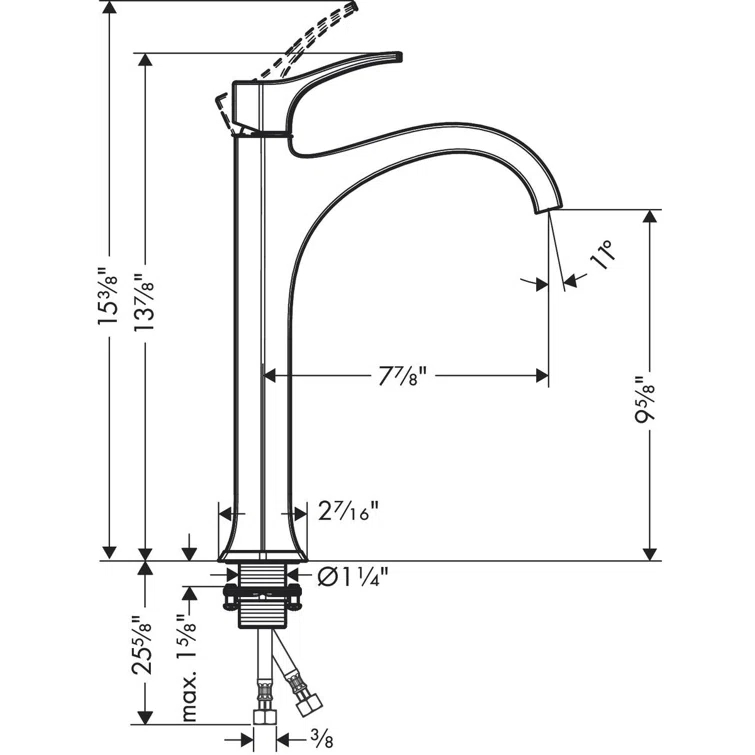 Locarno Single Hole Bathroom Faucet