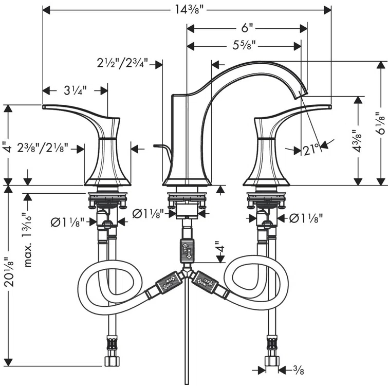 Locarno Widespread Bathroom Faucet with Drain Assembly