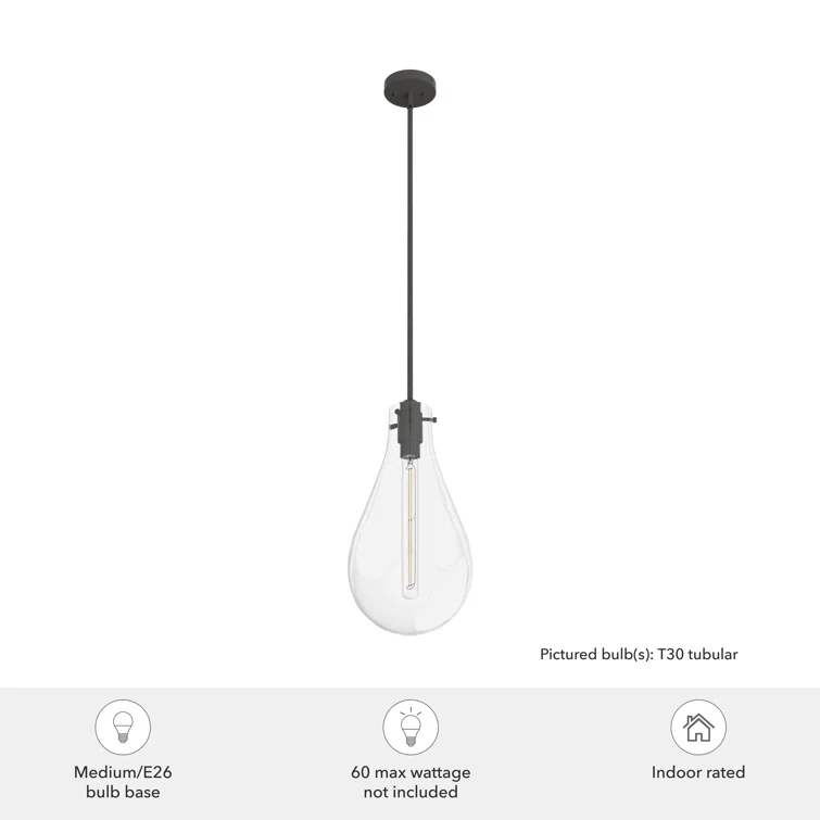 Lundin 1 - Light Single Tear Drop Pendant