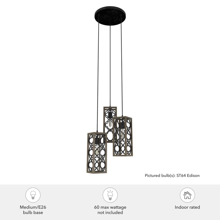 Gablecrest 3 Light Rectangle Cluster Pendant