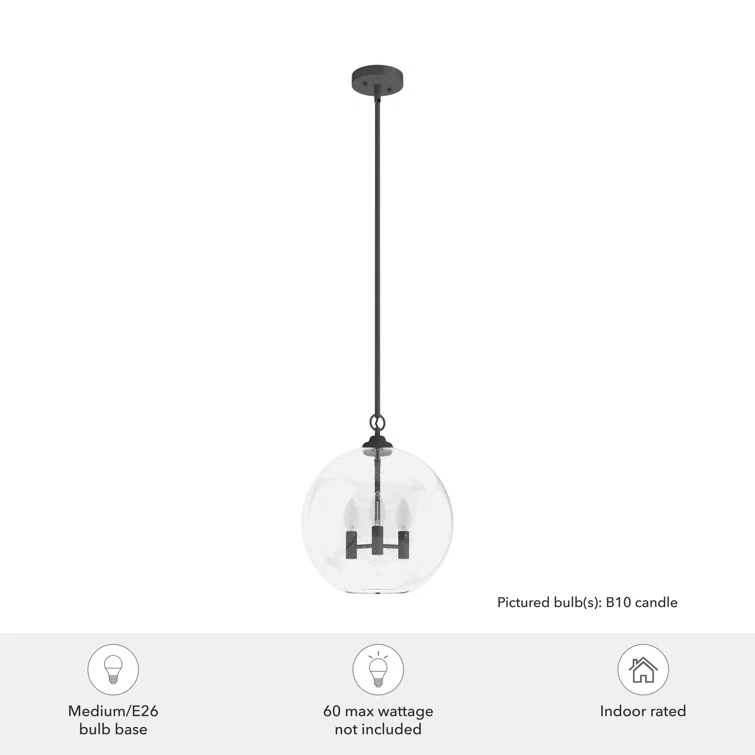 High Oaks 3 Light Globe Pendant