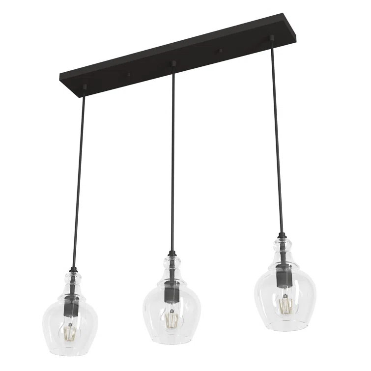 Hunter Fan Maple Park 3 Light Linear Bell Pendant