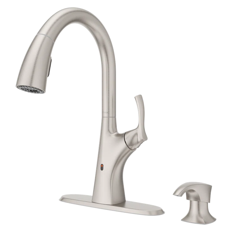 Pull Down Touchless Single Handle Kitchen Faucet with Side Spray