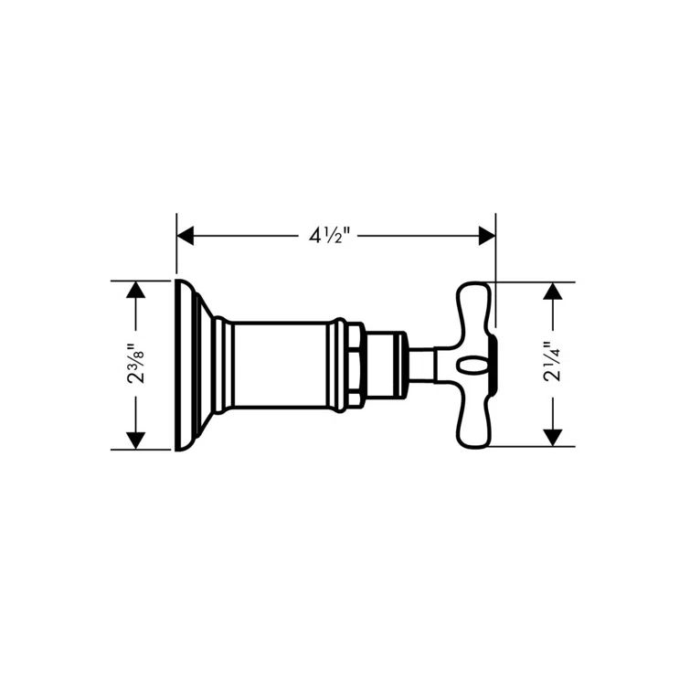 AXOR Montreux Volume Control Trim With Cross Handle Valve Trim Only