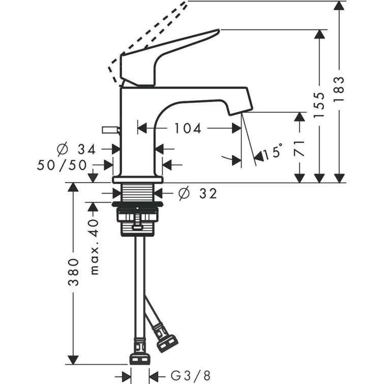 Citterio M Single Hole Faucet Single-handle Bathroom Faucet with Drain Assembly