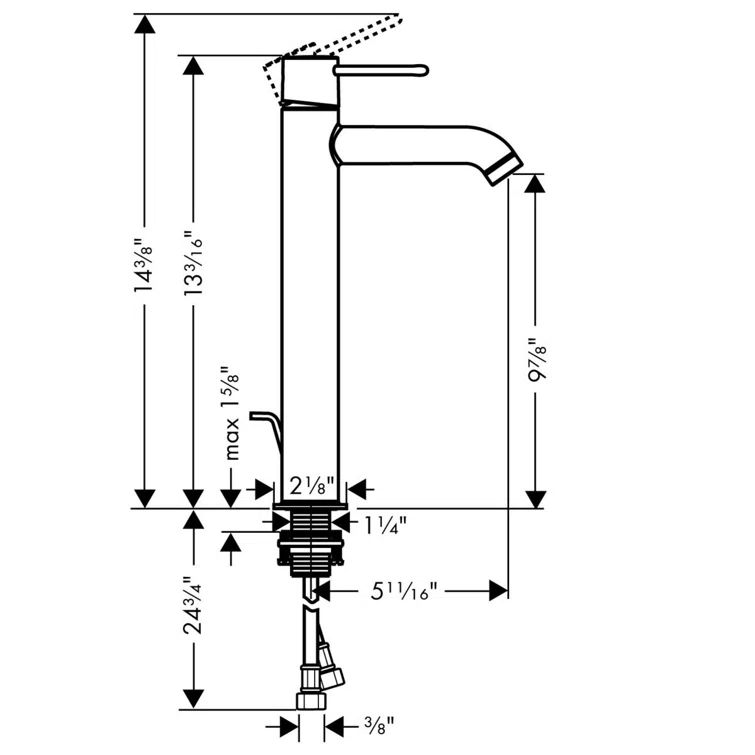 Uno Single-Hole Single-handle Bathroom Faucet with Drain Assembly