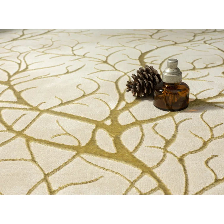 Ksamil Abstract Area Rug In Beige/Gold