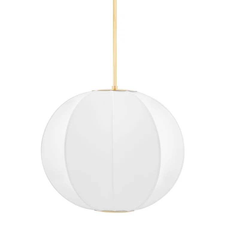 Nguyen Pendant Light - White and Brass / Small