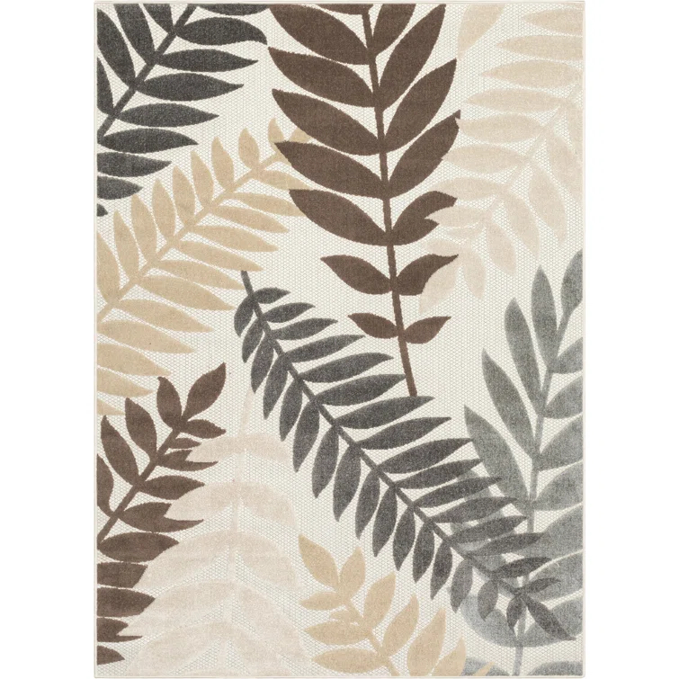 Dorado Mariah Modern Indoor / Outdoor Floral Ivory Hi-Lo Area Rug
