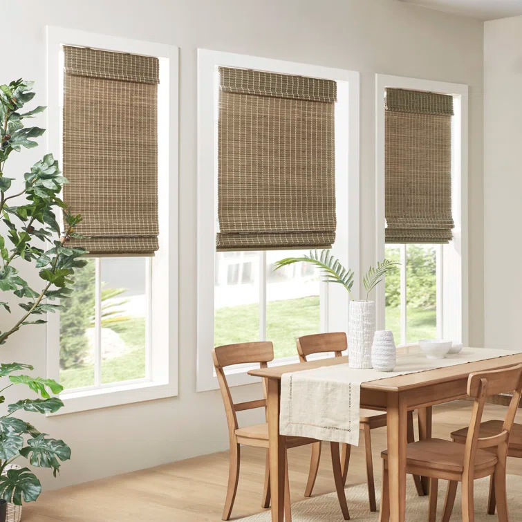 Eastfield Semi - Sheer Bamboo Light Filtering Single Roman Shade 64"L