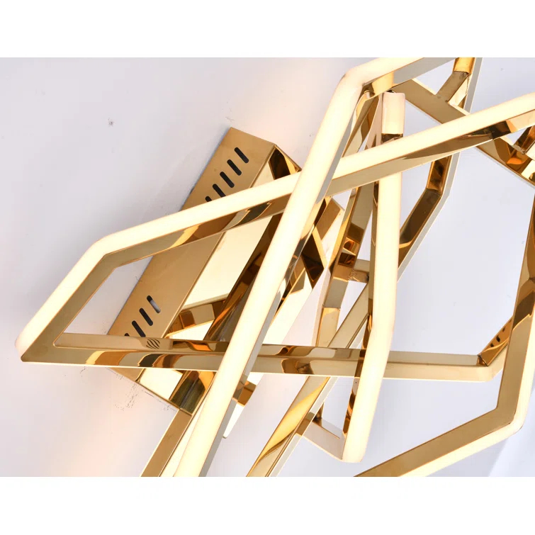 Bethel International LED Wall Sconce Gold Stainless Steel & Acrylic