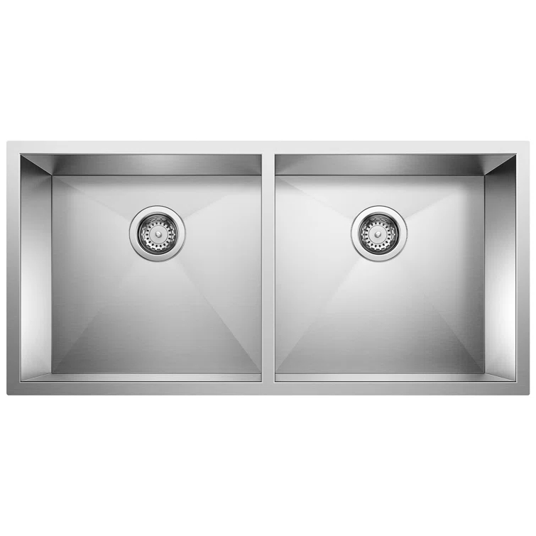 Blanco 516212 Precision 32" L x 18'' W Double Bowl Stainless Steel Undermount Kitchen Sink