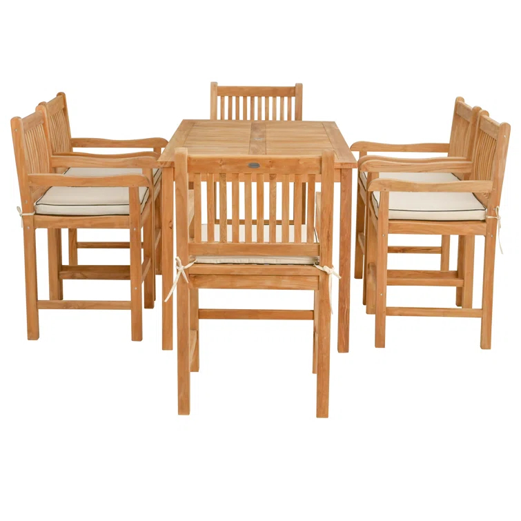 6 - Person Rectangular Outdoor Dining Set with Cushions