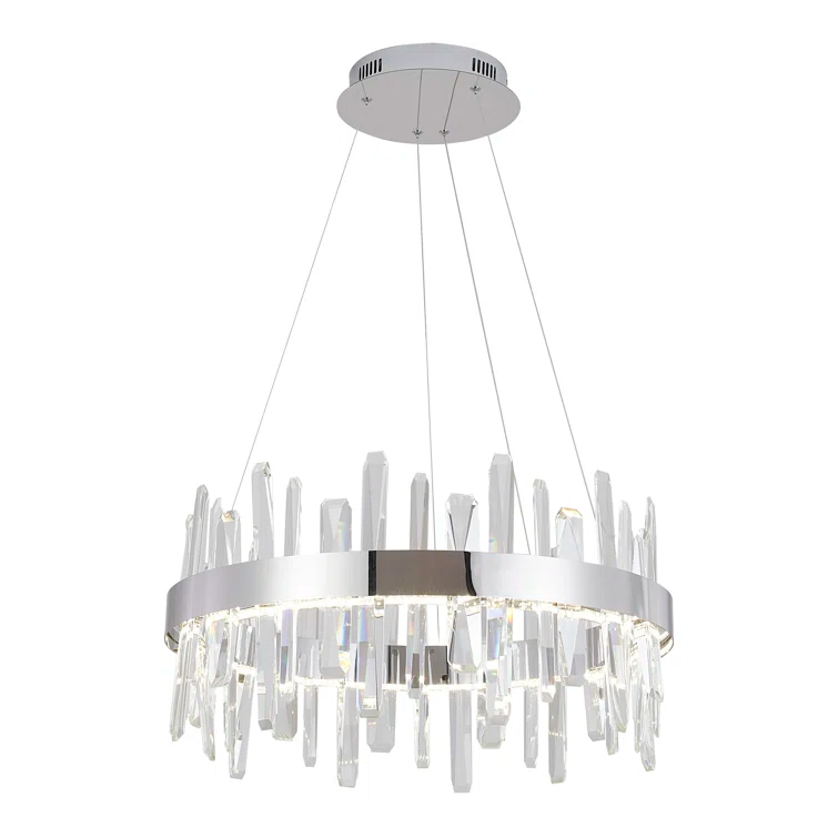 Bethel International LED Chandelier  Chrome Stainless Steel & Crystal