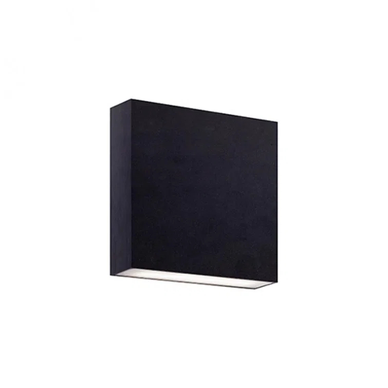 Sleek Cast Aluminum 5.5" Black Dimmable LED Wall Sconce