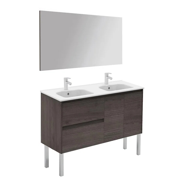 WS Bath Collections Ambra 47.5'' Double Bathroom Vanity with Ceramic Top