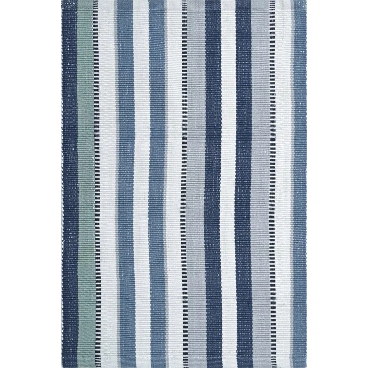 Bristol Flatweave Blue/Teal/Ivory Recycled PET Indoor/Outdoor Rug