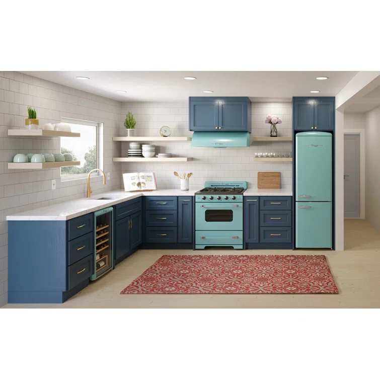 Classic Retro 30" 700 CFM Ducted Under Cabinet Range Hood with Stainless Steel Baffles and Light