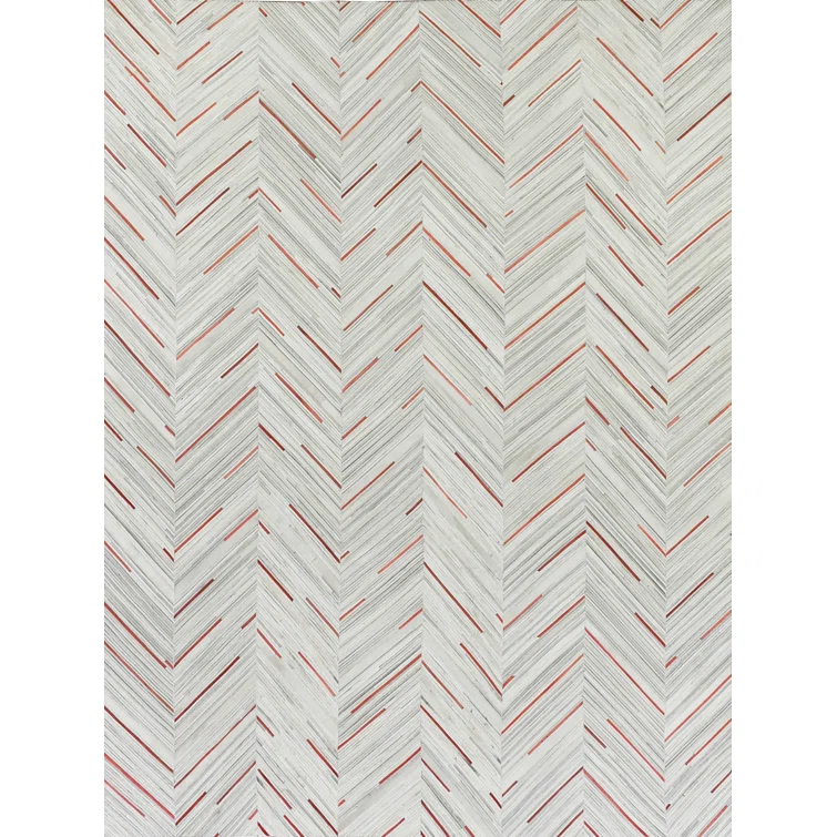 Natural Hide Cowhide Chevron Area Rug