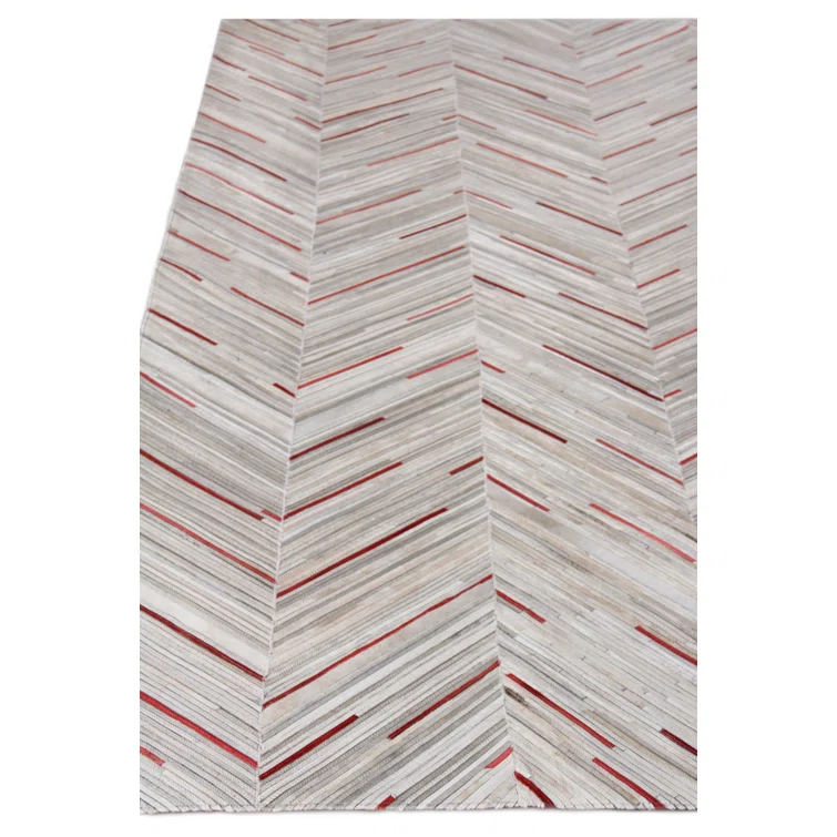 Natural Hide Cowhide Chevron Area Rug