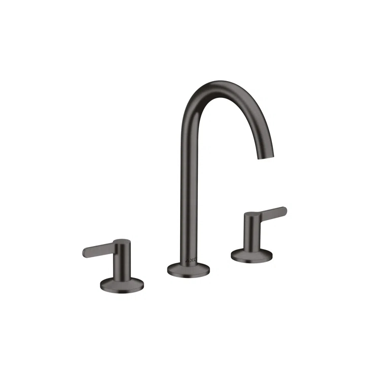 AXOR ONE Modern 2-Handle 3-Hole 10-inch Tall Bathroom Sink Faucet in Brushed Black Chrome, 48050341