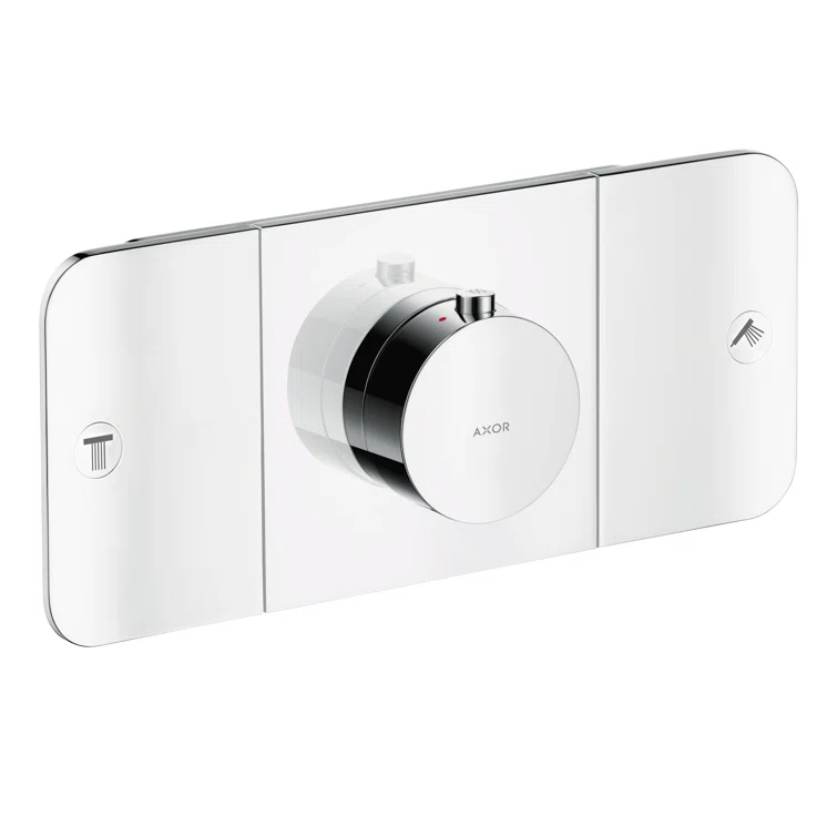 Modern 3-Handle 3" Wide Thermostatic Shower Valve Trim