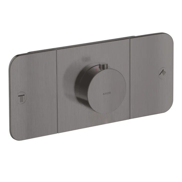 Modern 3-Handle 3" Wide Thermostatic Shower Valve Trim