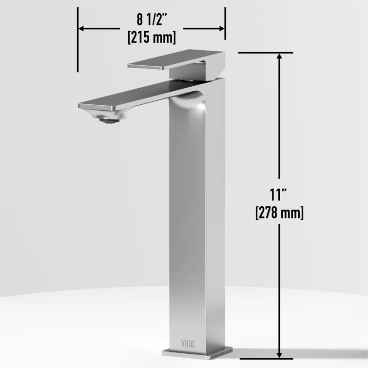 Dunn 11" H Single Handle Vessel Sink Bathroom Faucet