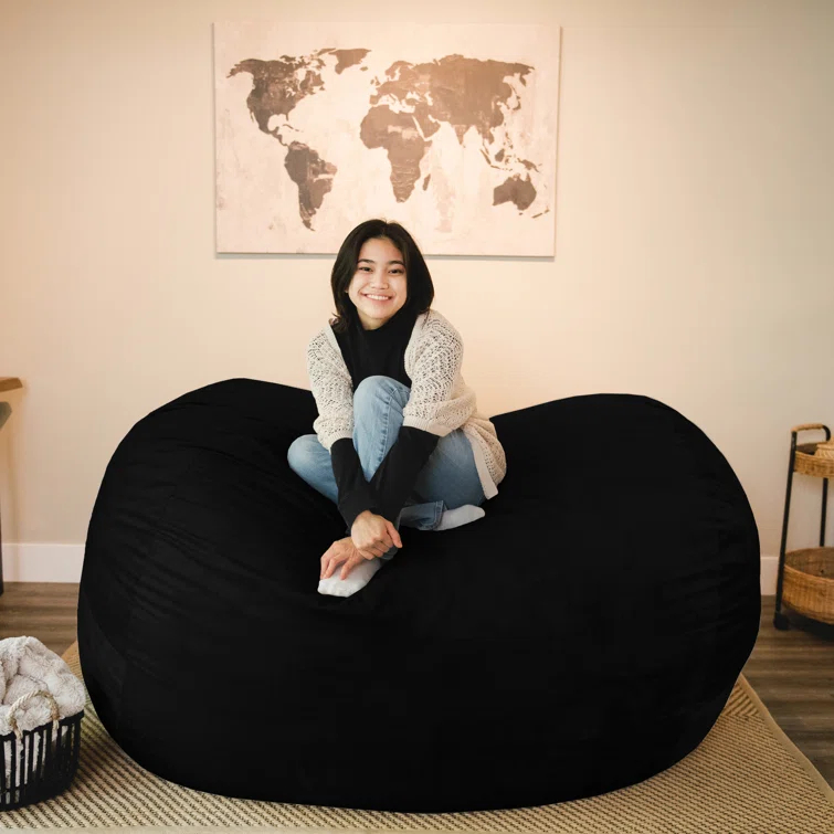 Big Joe Giant Foam Filled Bean Bag Sofa with Soft Removeable Cover